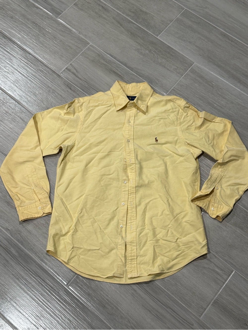 Ralph Lauren Pale Yellow Long-Sleeve Button-Down Shirt